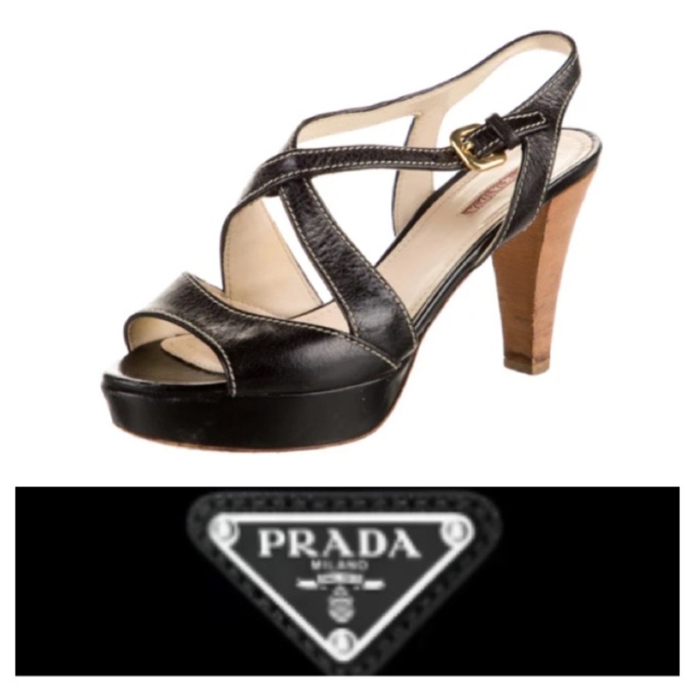 Prada Leather Slingback Sandals (41)